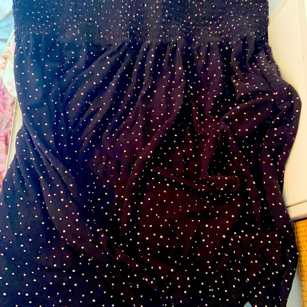 H&M basics black skirt with white dots